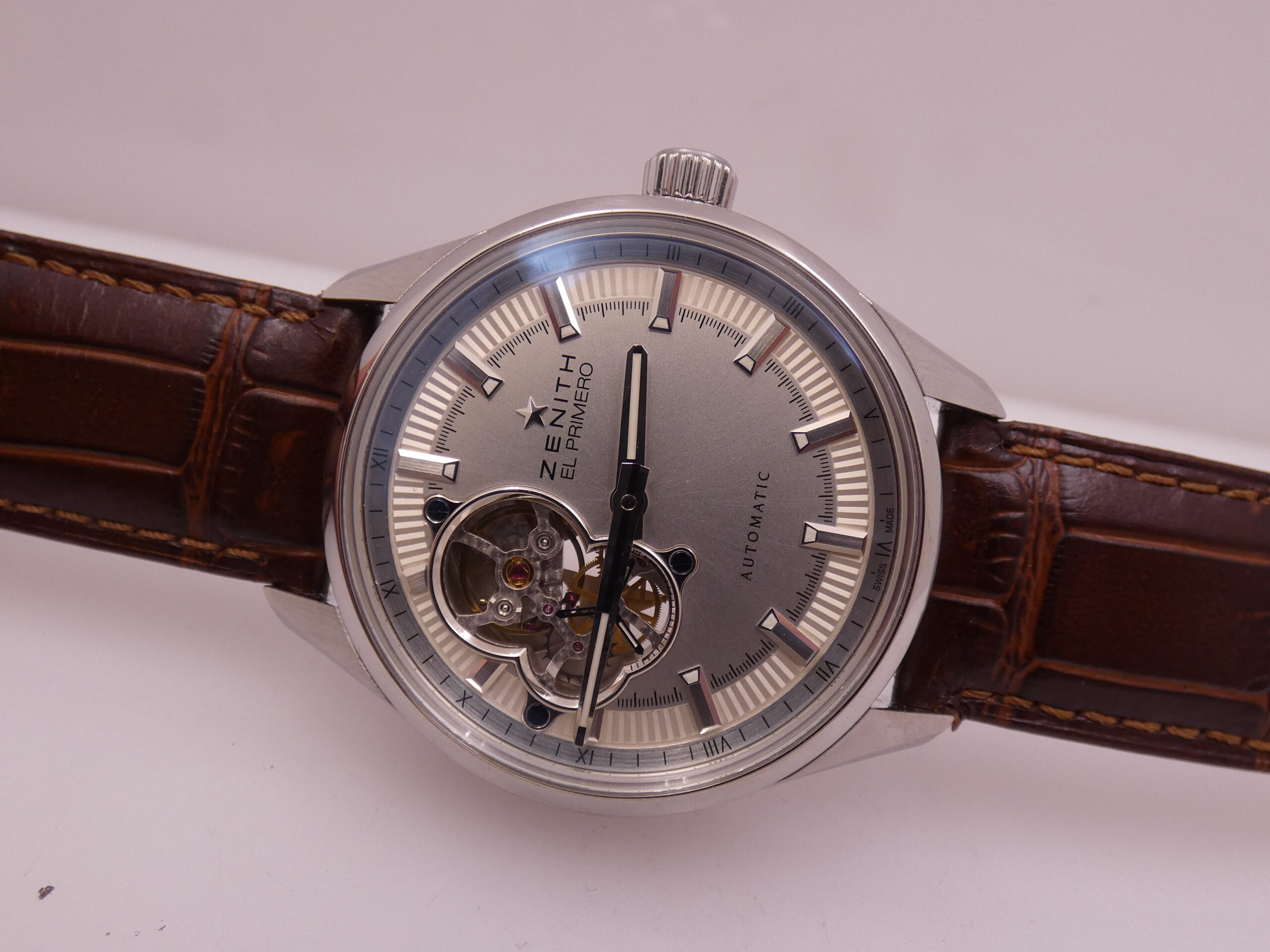 Zenith El Primero Synopsis Open Hearth TOP CONDITION WITH PAPERS Automatico Acciaio 03.2170.4613 - immagine 5