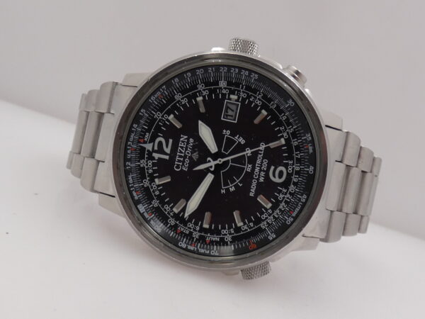 Citizen Promaster Pilot Eco-Drive RadioControlled Calendario Perpetuo Accaio Anni 2000's Ref. AS2020-53E