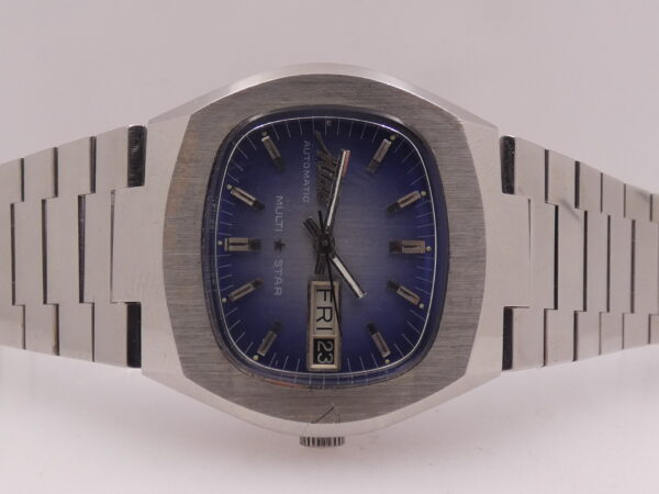 Mido Multi Star TV Screen 1879 Automatico Day-Date Blue Degradè Dial ANNI 70's