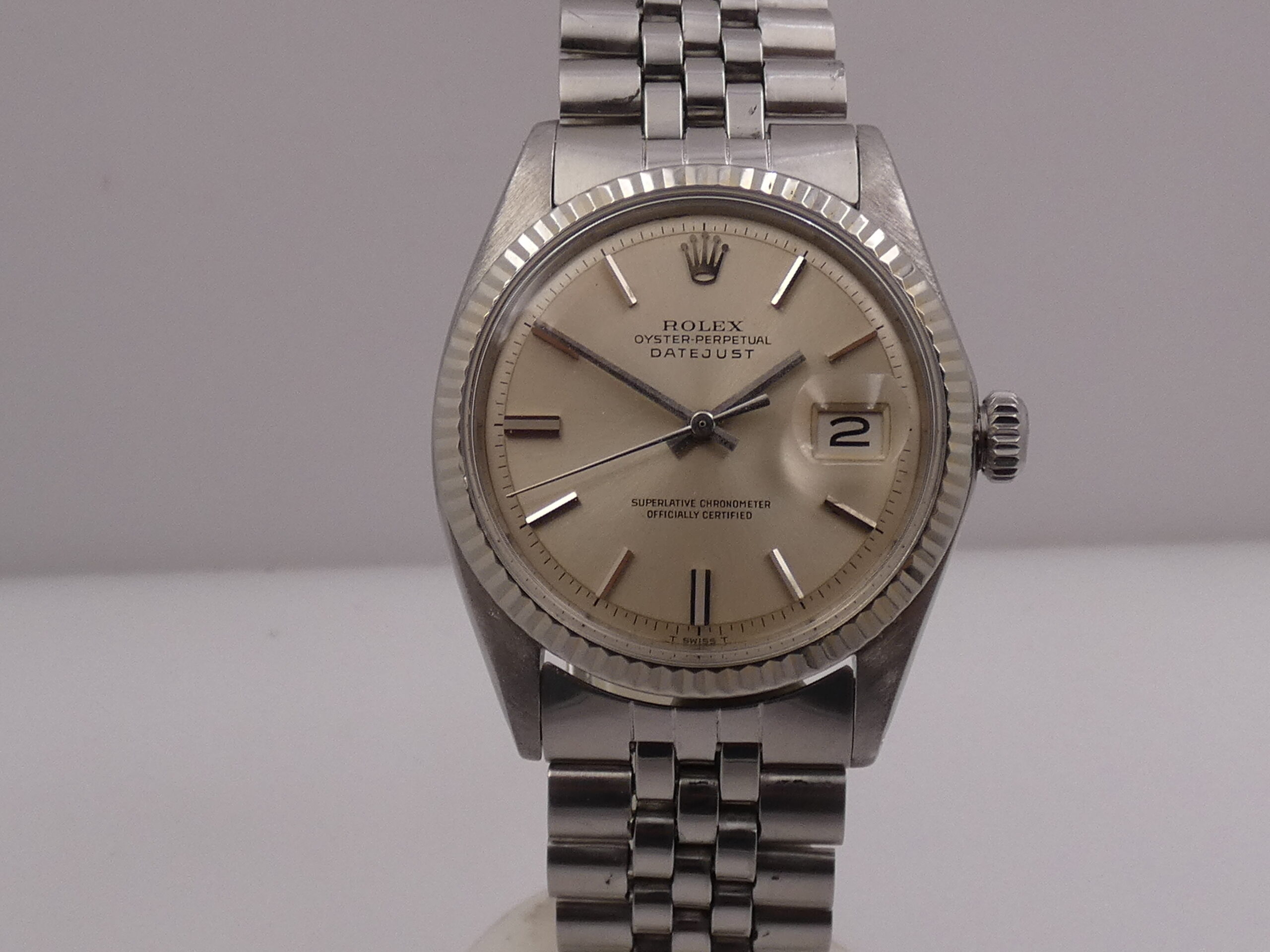 Rolex Datejust 36 1601 Ghiera Oro Bianco18Kt Anno1971 Bracciale Jubilee Automatico Acciaio - immagine 6