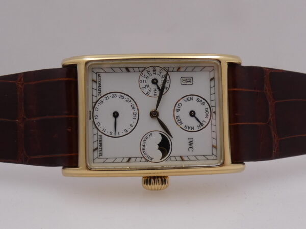 IWC Novecento Calendario Perpetuo Fasi Luna 3545 FULL SET Oro Massiccio 18Kt Anno 1989 Automatico