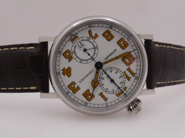Cronografo Monopusher Longines Avigation Type A-7 1935 BOX PAPERS & TAG PRICE Anno 2020 Automatico L2.812.4 LIKE NEW 40° Rotated Dial Acciaio