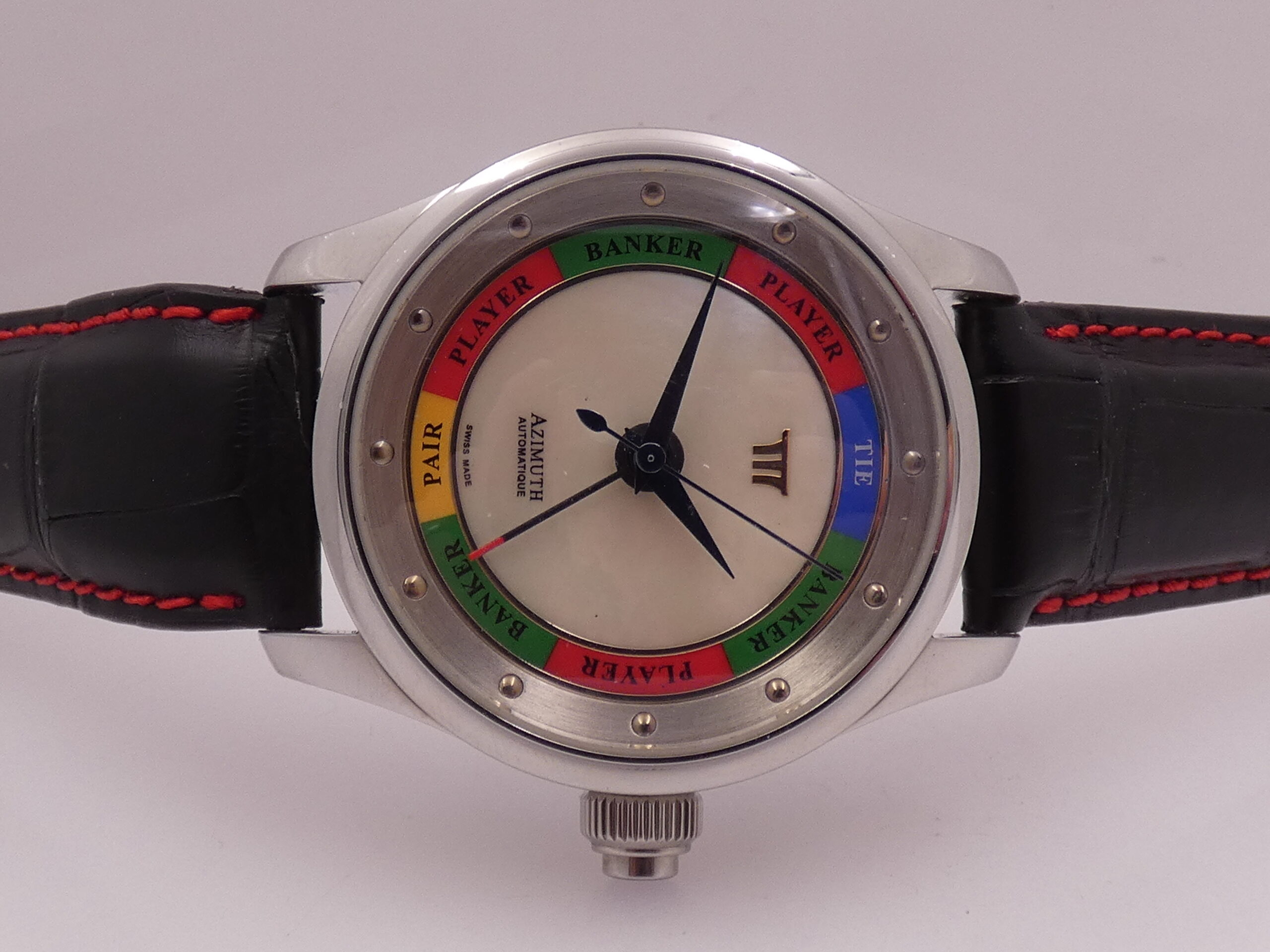 Azimuth Baccarat Marina Bay Sands NEW OLD STOCK Special Edition 42mm MOP DIAL Automatico Acciaio - immagine 7