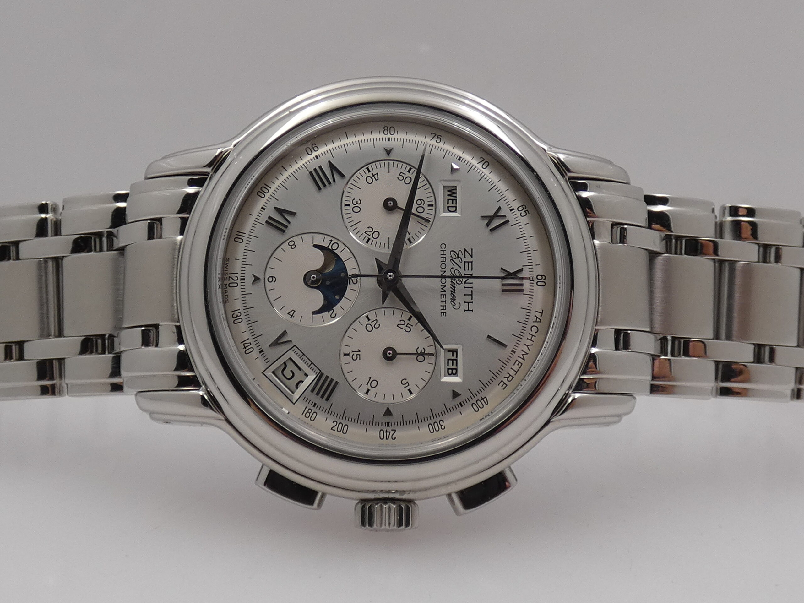Zenith El Primero Chronomaster Triple Date Moonphases TOP CONDITION Automatico Acciaio BRACCIALATO 02.0240.410 - immagine 6