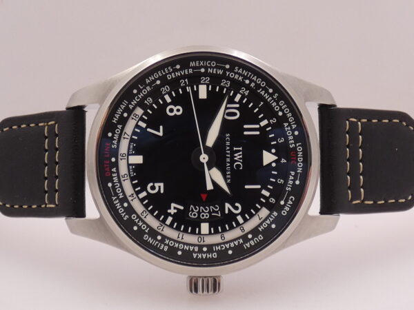 IWC Pilot Worldtimer IW3262 BOX&PAPERS Cinturino Santoni Automatico Acciaio Anni 2012 - 2016