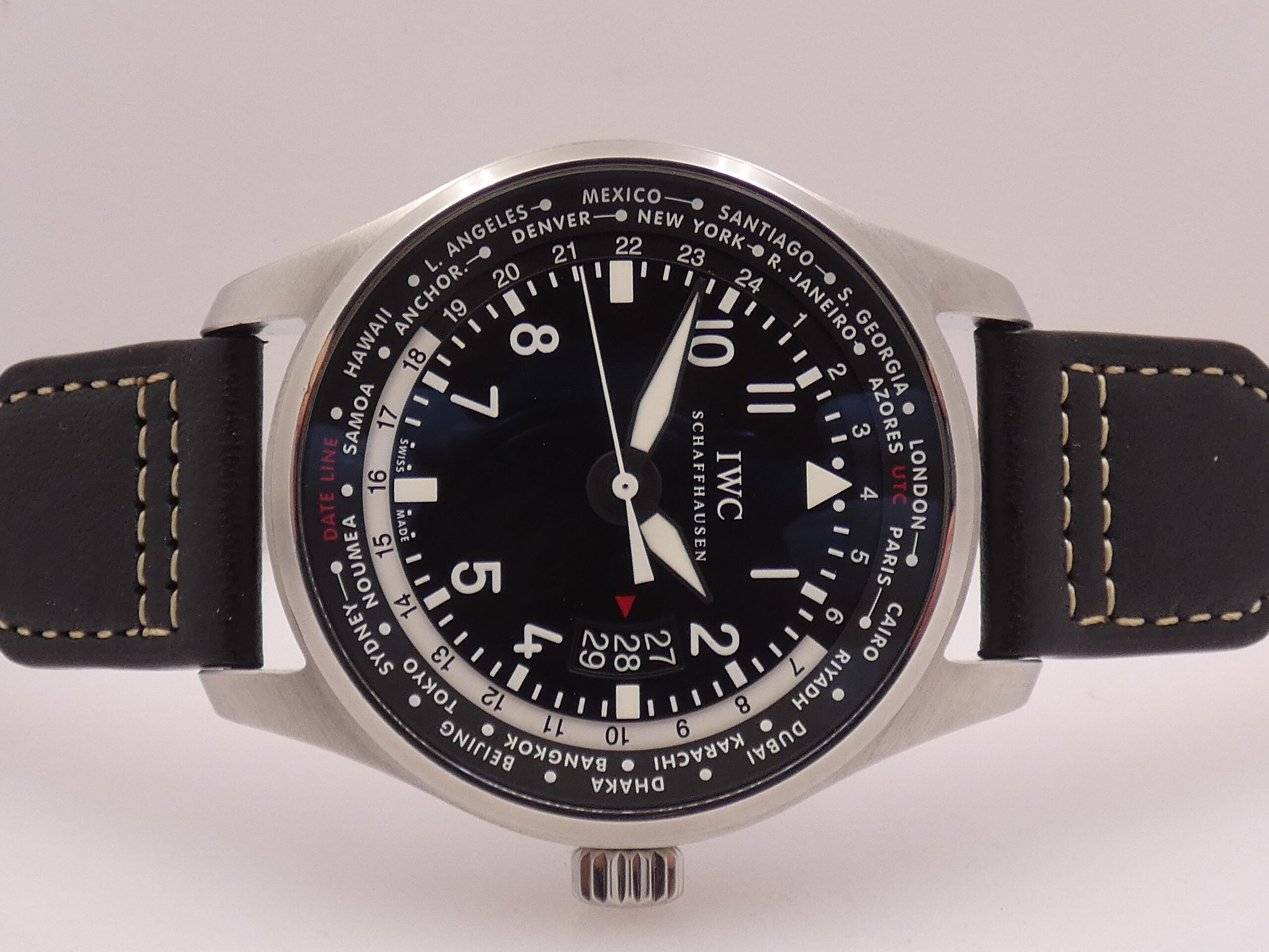 IWC Pilot Worldtimer IW3262 BOX&PAPERS Cinturino Santoni Automatico Acciaio Anni 2012 - 2016 - immagine 6