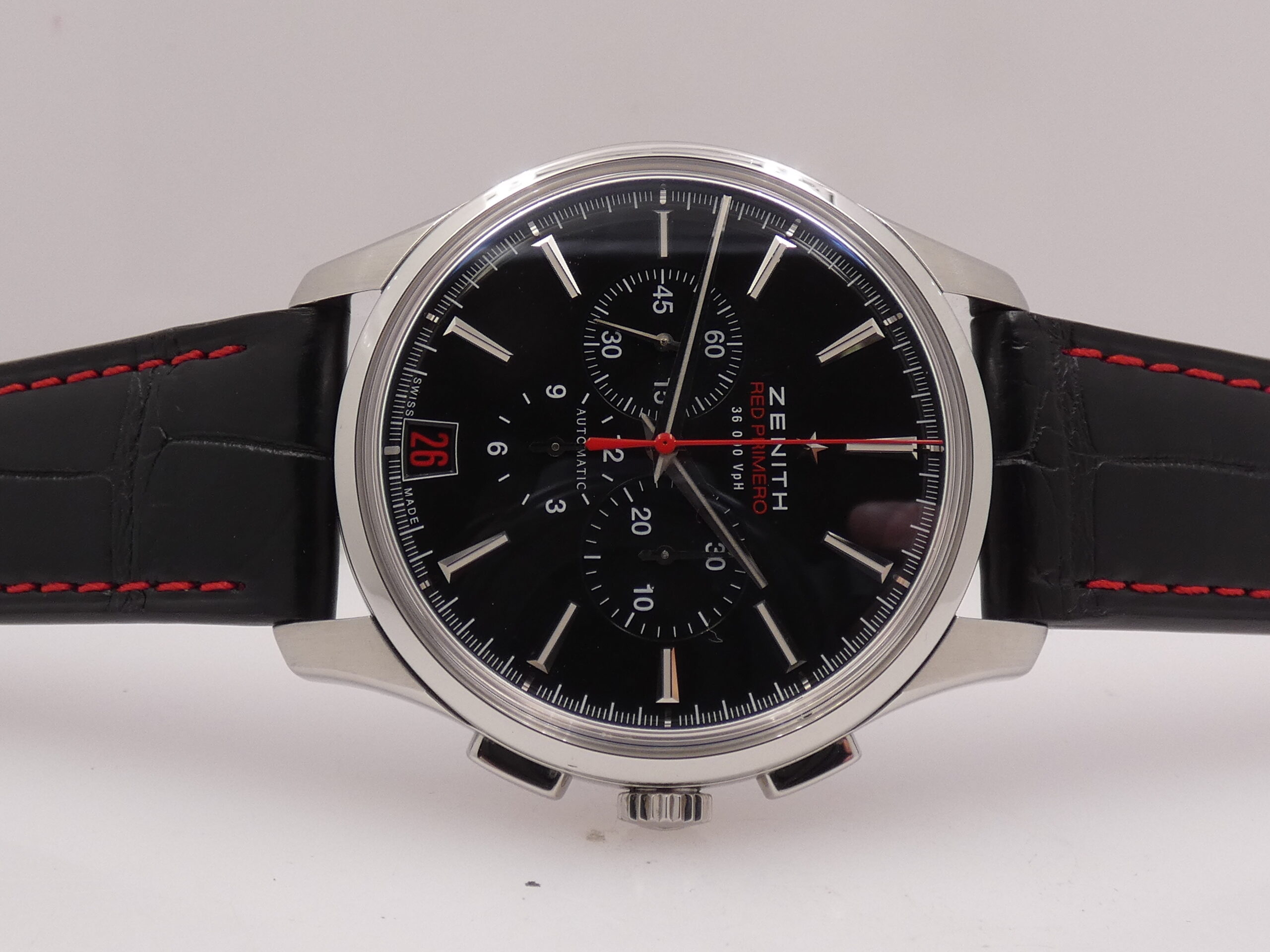 Cronografo Zenith Captain Red Primero 03.2115.400 BOX&PAPERS LIMITED EDITION 500 pezzi al MONDO Automatico Acciaio - immagine 6