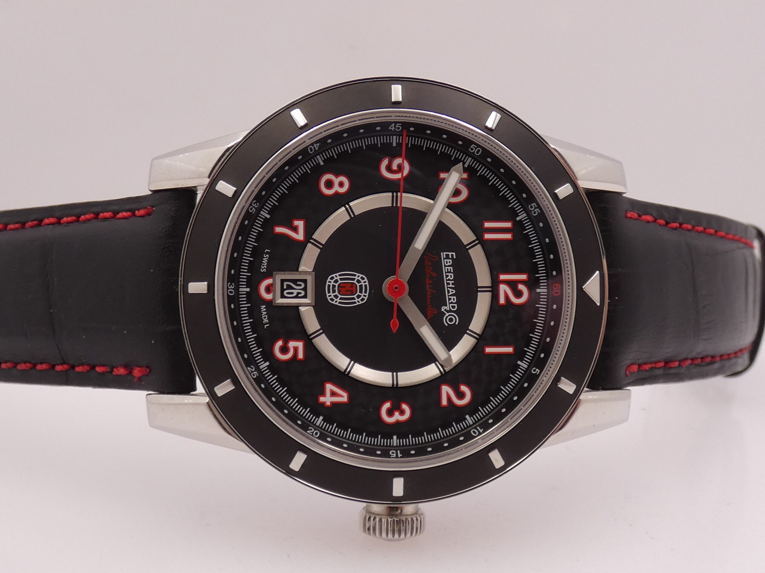 Eberhard & Co. Tazio Nuvolari 41032 LIKE NEW AUTOMATICO WITH BOX Black Perleè Dial RED INDEX - immagine 6