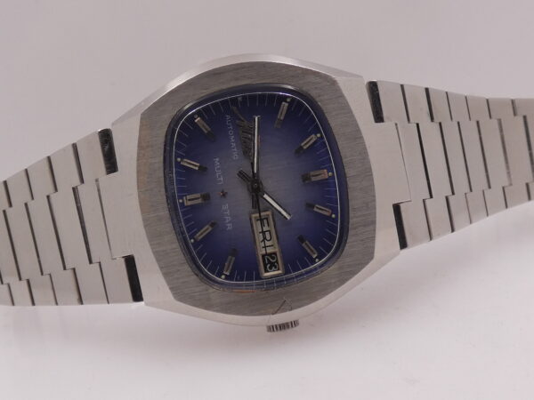 Mido Multi Star TV Screen 1879 Automatico Day-Date Blue Degradè Dial ANNI 70's