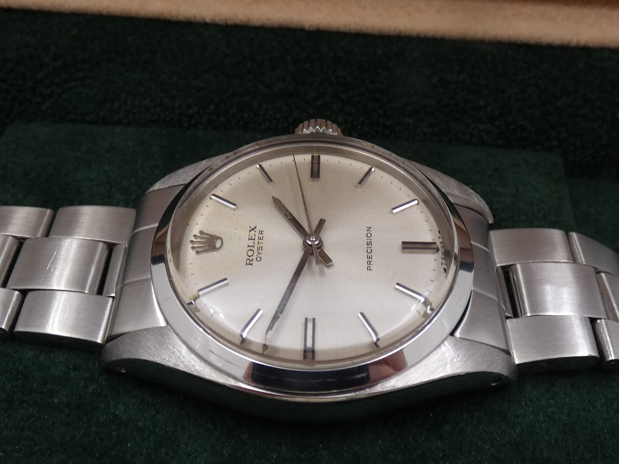 Rolex Oyster Precision 6426 Carica Manuale ANNO 1974 Argentè Soleil Dial Bracciale Oyster Vintage - immagine 7