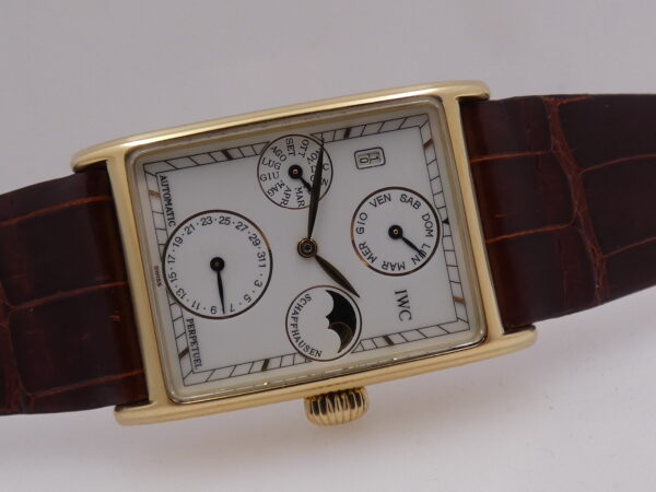 IWC Novecento Calendario Perpetuo Fasi Luna 3545 FULL SET Oro Massiccio 18Kt Anno 1989 Automatico