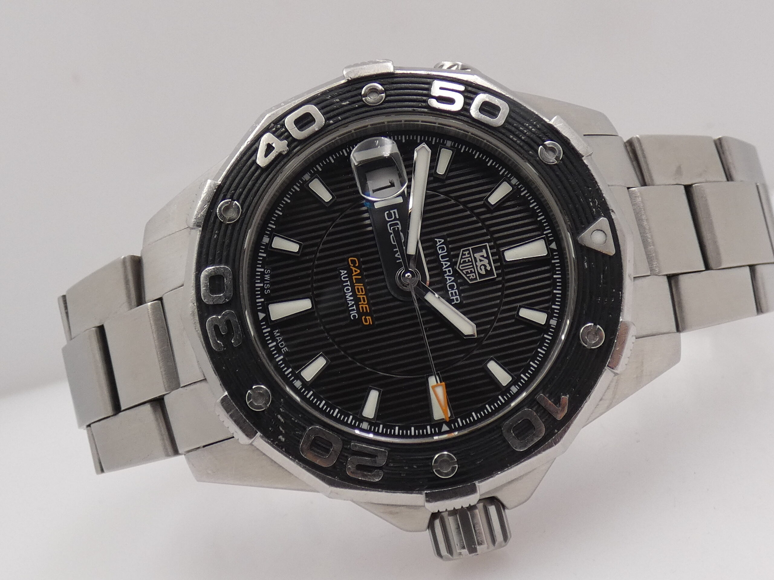 TAG Heuer Aquaracer 500M Calibre 5 WAJ2110 Automatico Anni 2000's Acciaio Braccialato - immagine 7
