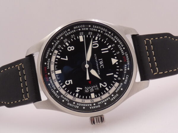 IWC Pilot Worldtimer IW3262 BOX&PAPERS Cinturino Santoni Automatico Acciaio Anni 2012 - 2016