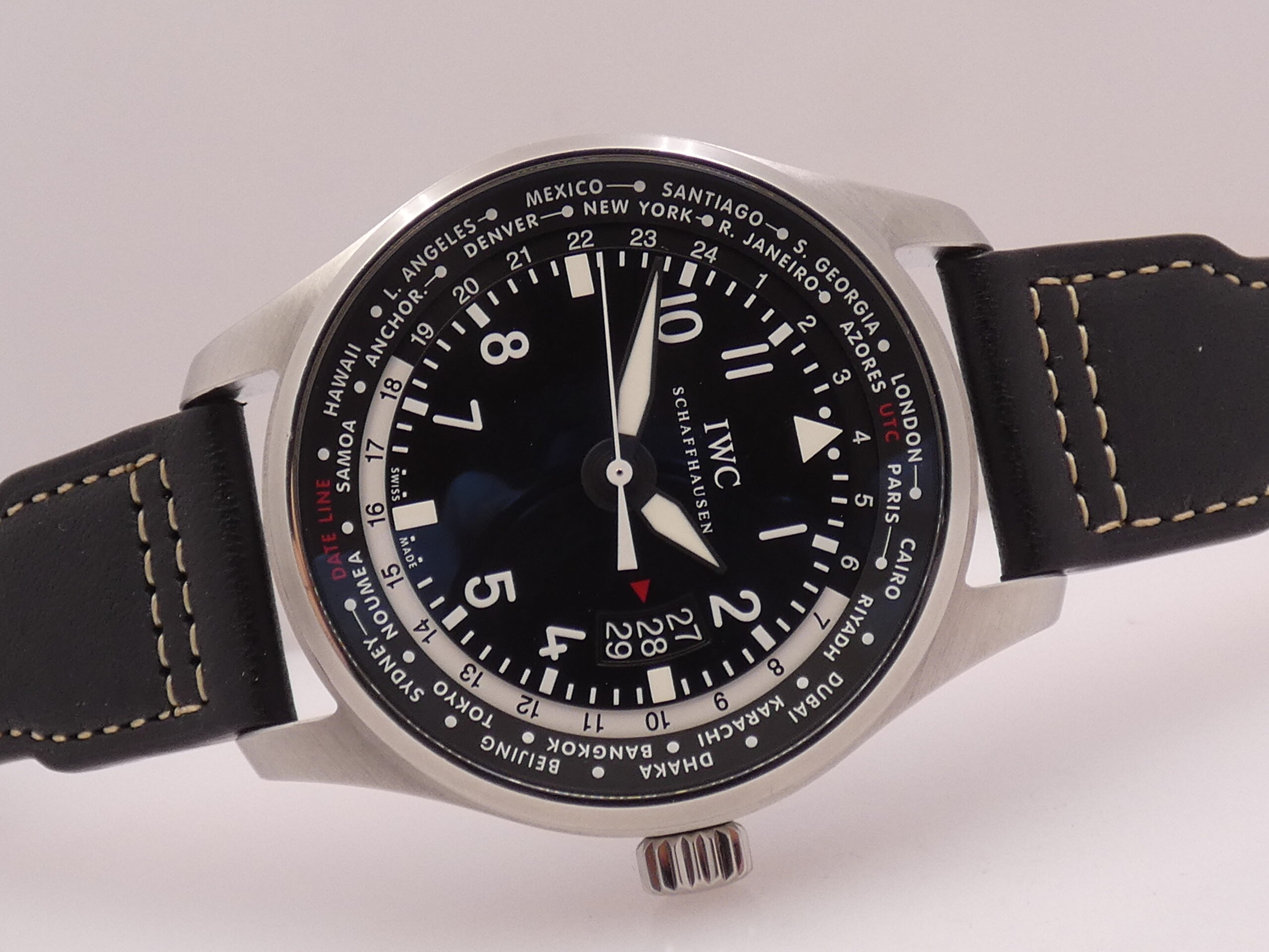 IWC Pilot Worldtimer IW3262 BOX&PAPERS Cinturino Santoni Automatico Acciaio Anni 2012 - 2016 - immagine 7
