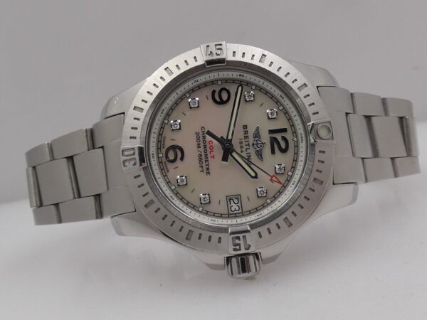 Breitling Colt Lady 33mm A77388 M.O.P. & DIAMONDS DIAL BOX&PAPERS Anno 2017 Acciaio Braccialato