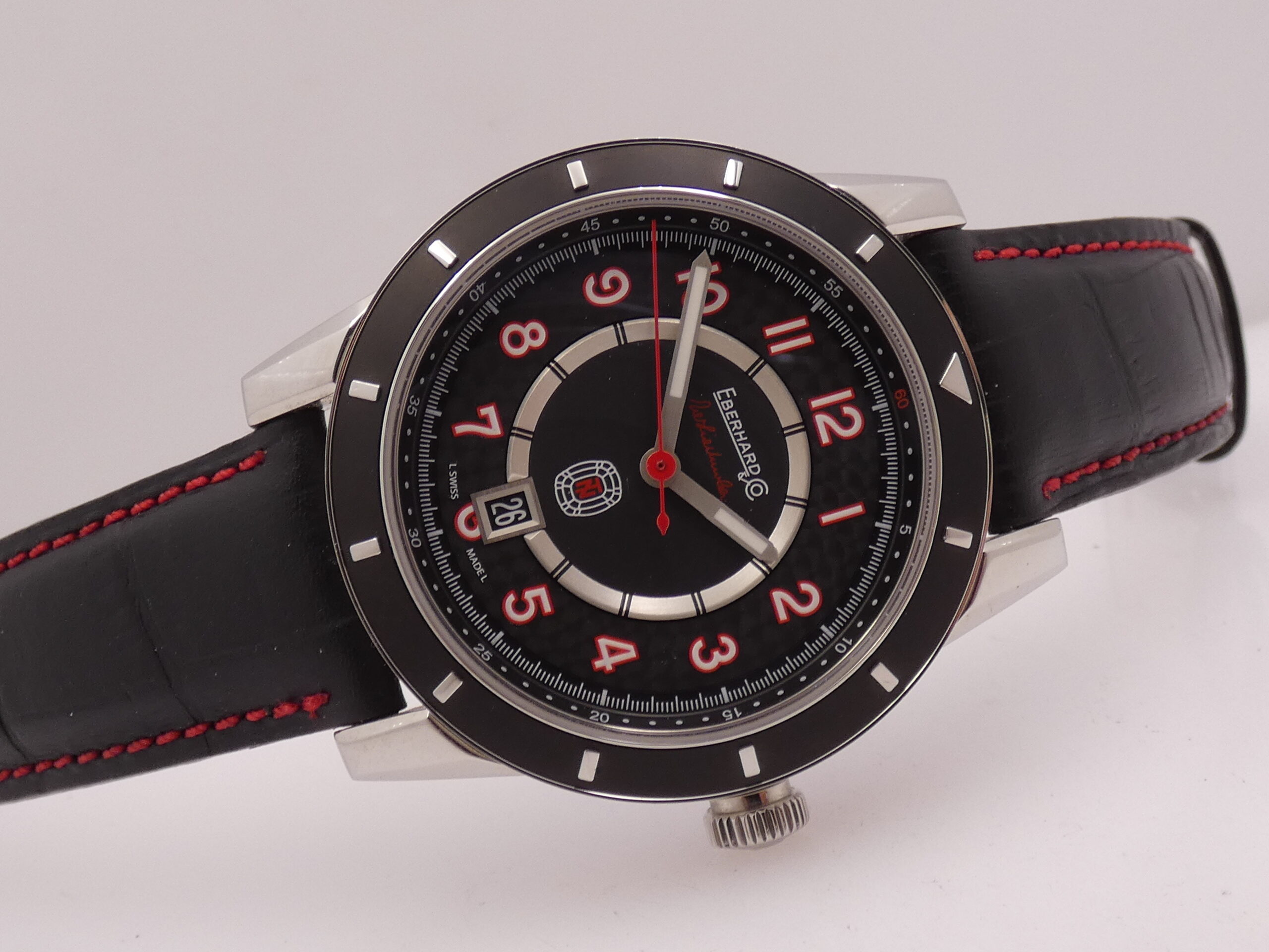Eberhard & Co. Tazio Nuvolari 41032 LIKE NEW AUTOMATICO WITH BOX Black Perleè Dial RED INDEX - immagine 7