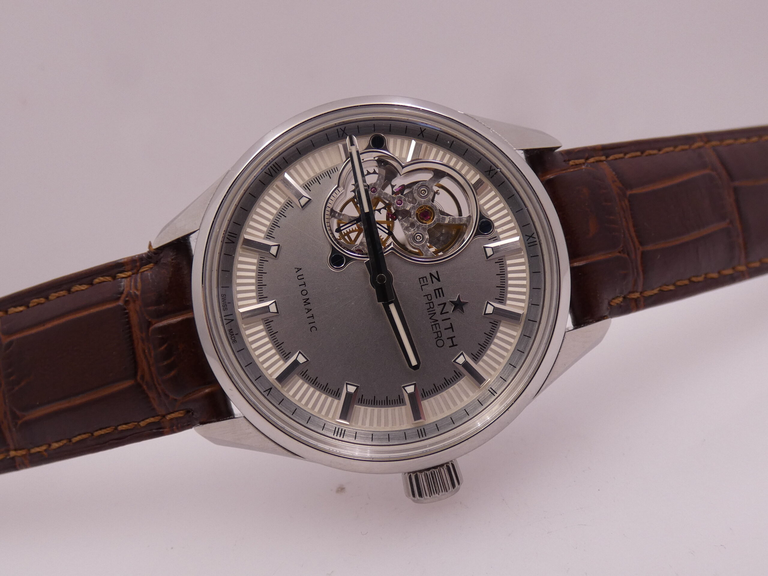 Zenith El Primero Synopsis Open Hearth TOP CONDITION WITH PAPERS Automatico Acciaio 03.2170.4613 - immagine 7