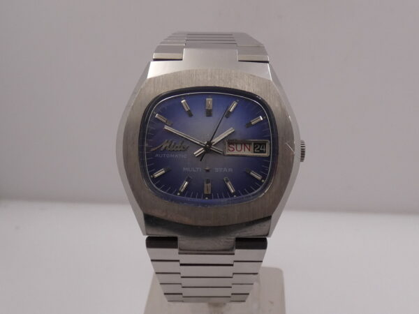 Mido Multi Star TV Screen 1879 Automatico Day-Date Blue Degradè Dial ANNI 70's