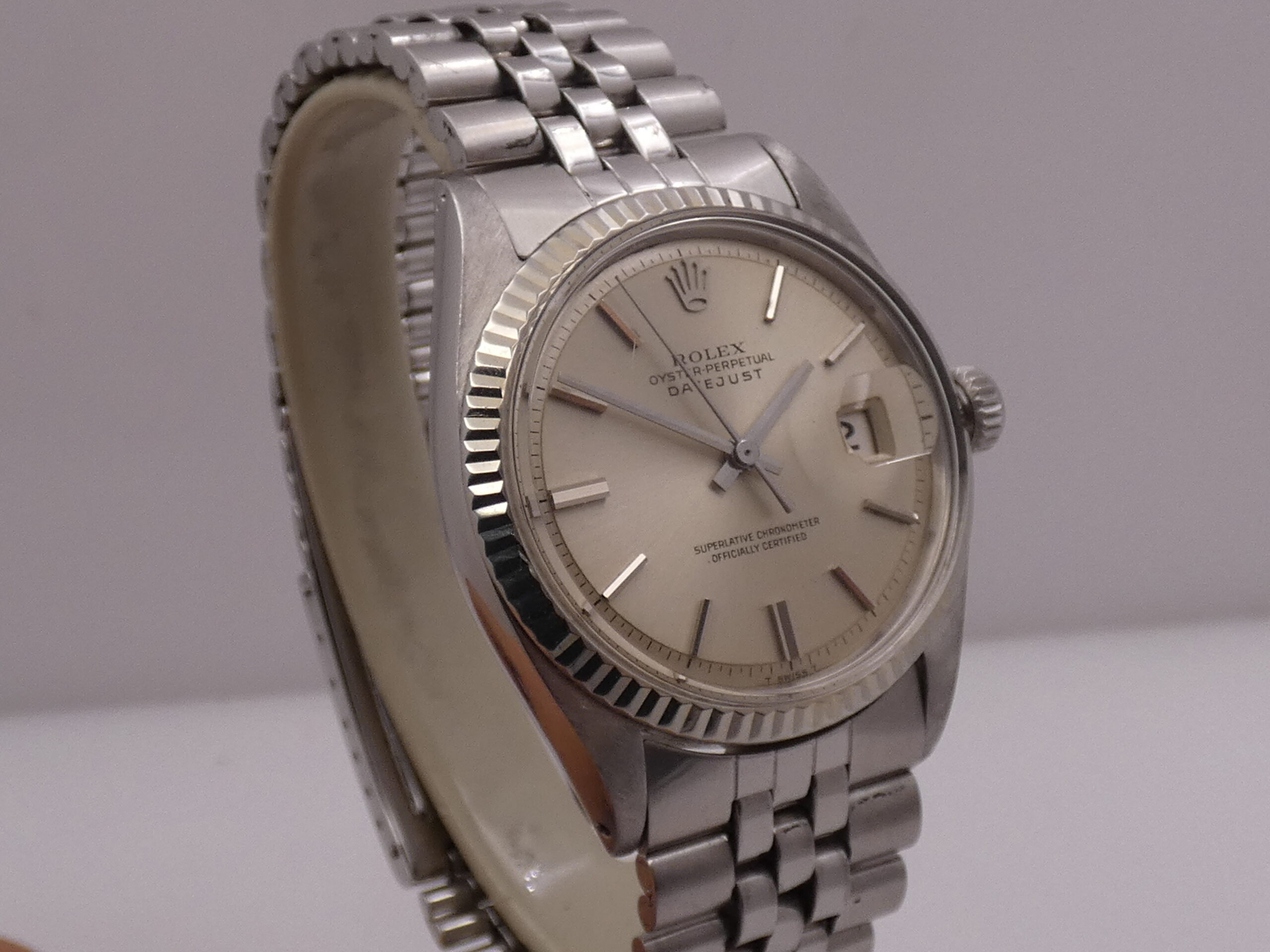 Rolex Datejust 36 1601 Ghiera Oro Bianco18Kt Anno1971 Bracciale Jubilee Automatico Acciaio - immagine 8