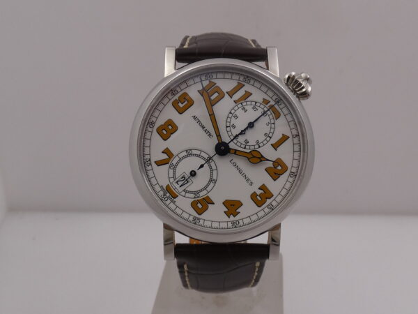 Cronografo Monopusher Longines Avigation Type A-7 1935 BOX PAPERS & TAG PRICE Anno 2020 Automatico L2.812.4 LIKE NEW 40° Rotated Dial Acciaio