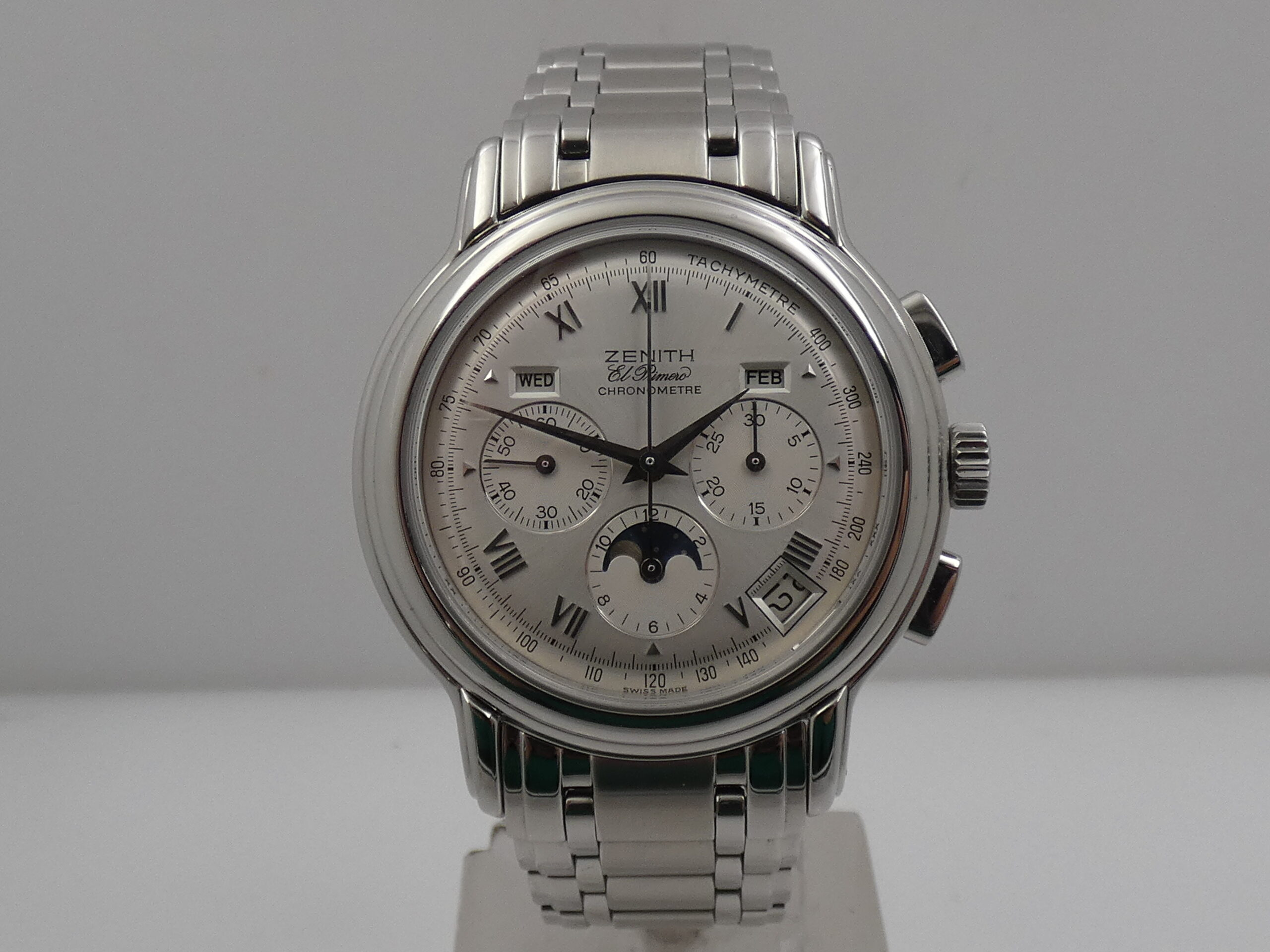 Zenith El Primero Chronomaster Triple Date Moonphases TOP CONDITION Automatico Acciaio BRACCIALATO 02.0240.410 - immagine 8