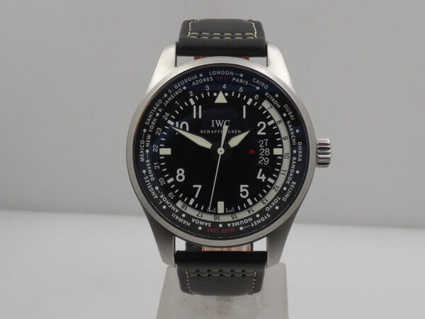 IWC Pilot Worldtimer IW3262 BOX&PAPERS Cinturino Santoni Automatico Acciaio Anni 2012 - 2016
