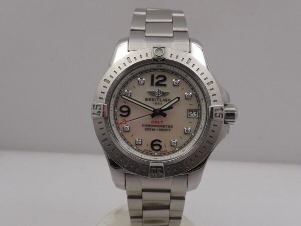 Breitling Colt Lady 33mm A77388 M.O.P. & DIAMONDS DIAL BOX&PAPERS Anno 2017 Acciaio Braccialato