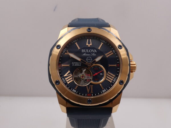Bulova Marine Star 98A227 Rose G.F. Open Heart Automatico Acciaio