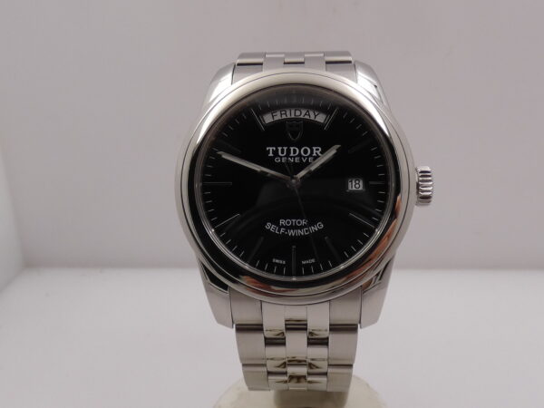 Tudor Glamour Date-Day 39mm 56000 LIKE NEW Automatico Black Dial Acciaio OROLOGIO TOP