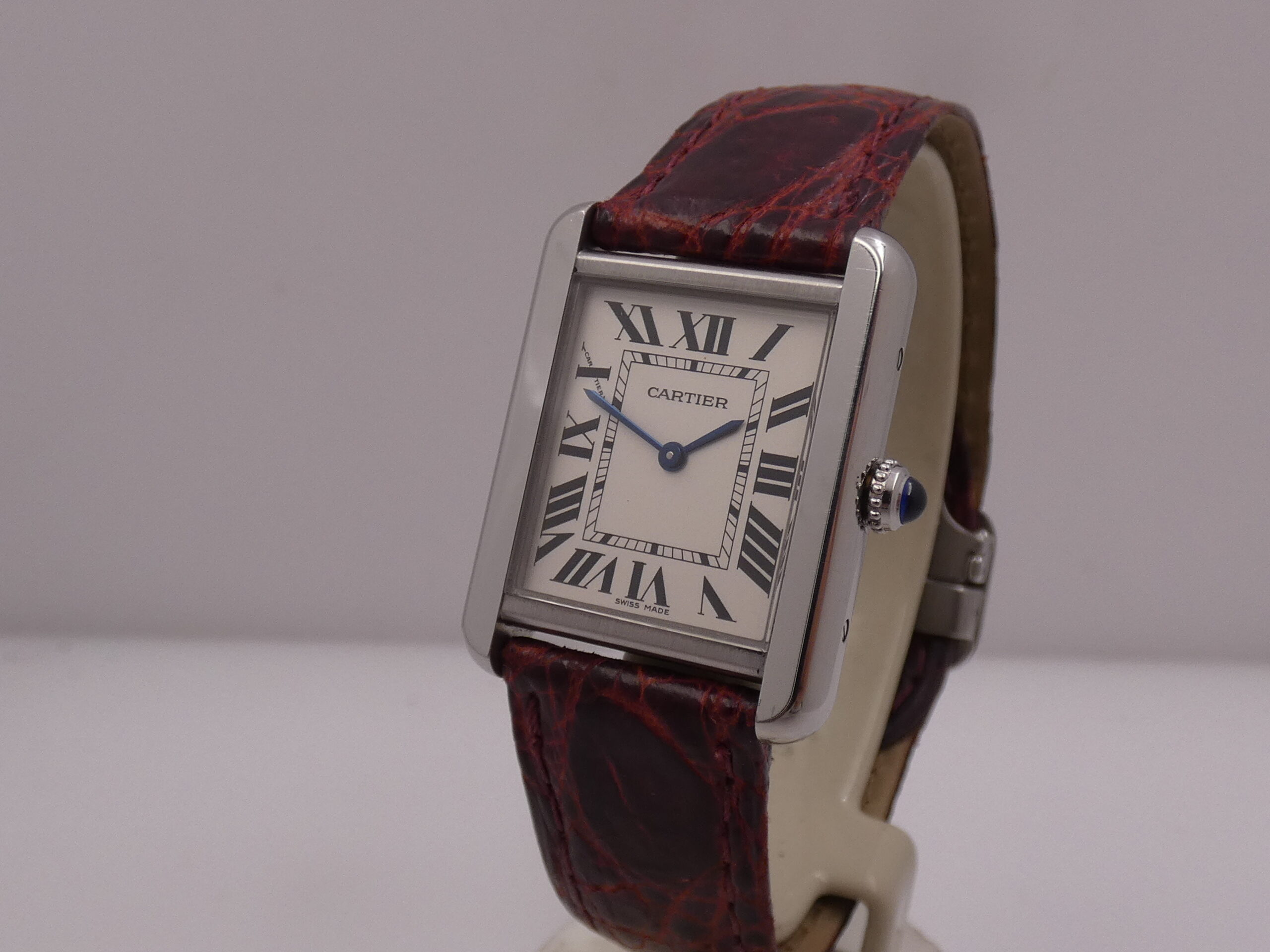 Cartier Tank Solo 3170 - W5200005 For Ladies Cinturino Originale In Pelle Acciaio - immagine 8