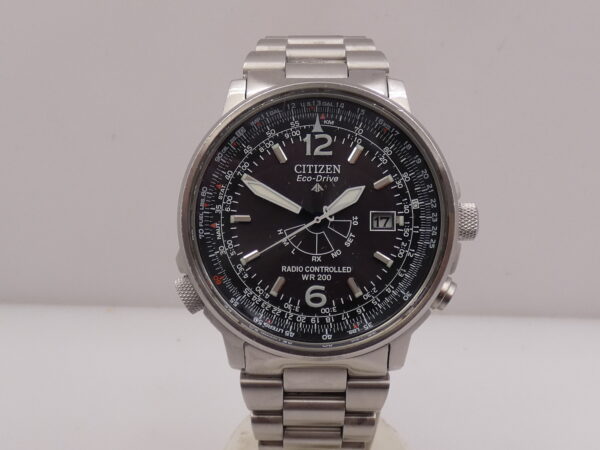Citizen Promaster Pilot Eco-Drive RadioControlled Calendario Perpetuo Accaio Anni 2000's Ref. AS2020-53E