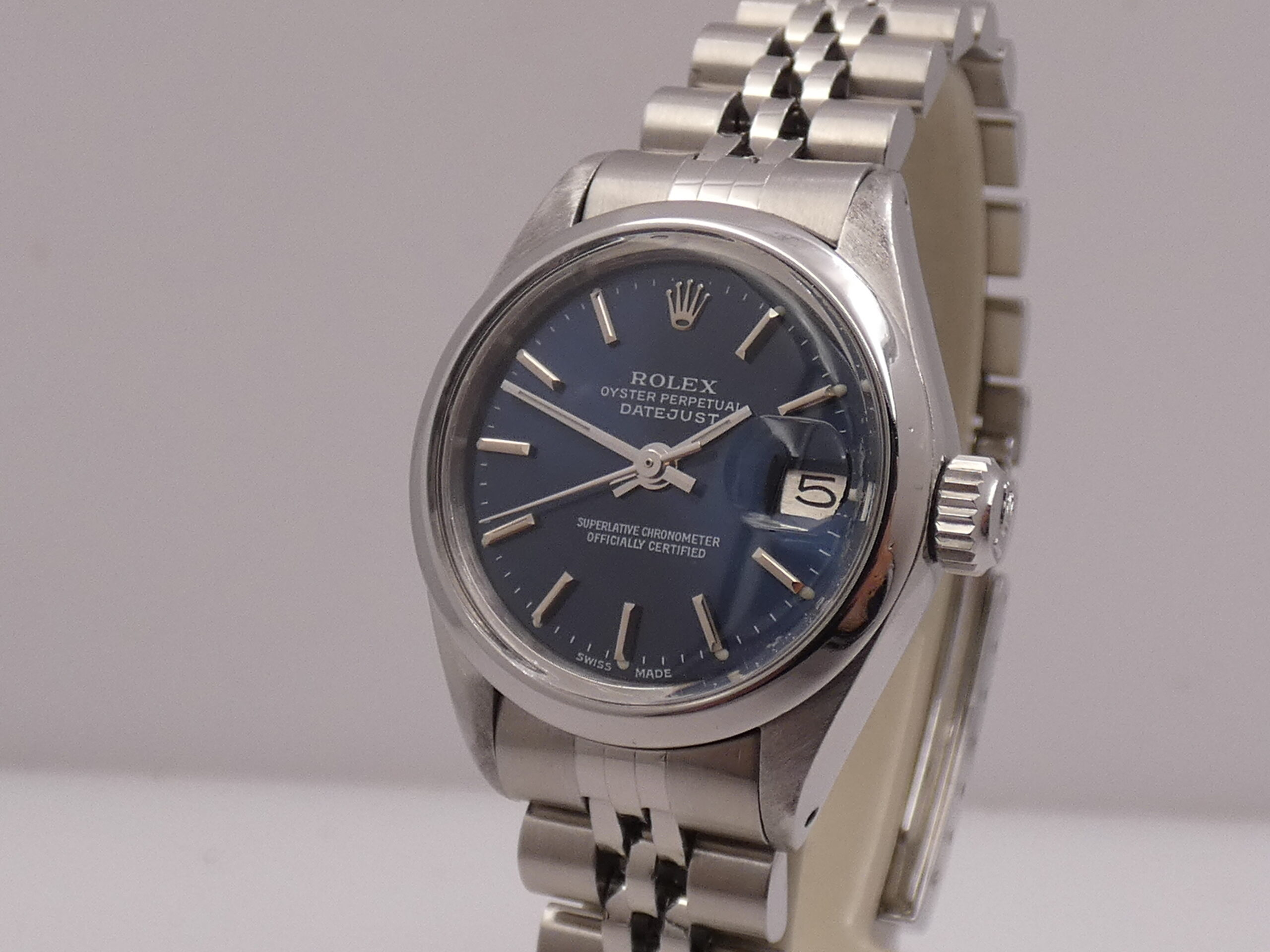 Rolex Lady-Datejust 6916 26mm Bracciale JUBILEE Anno 1977 Blue Soleil Dial Automatico Acciaio - immagine 8