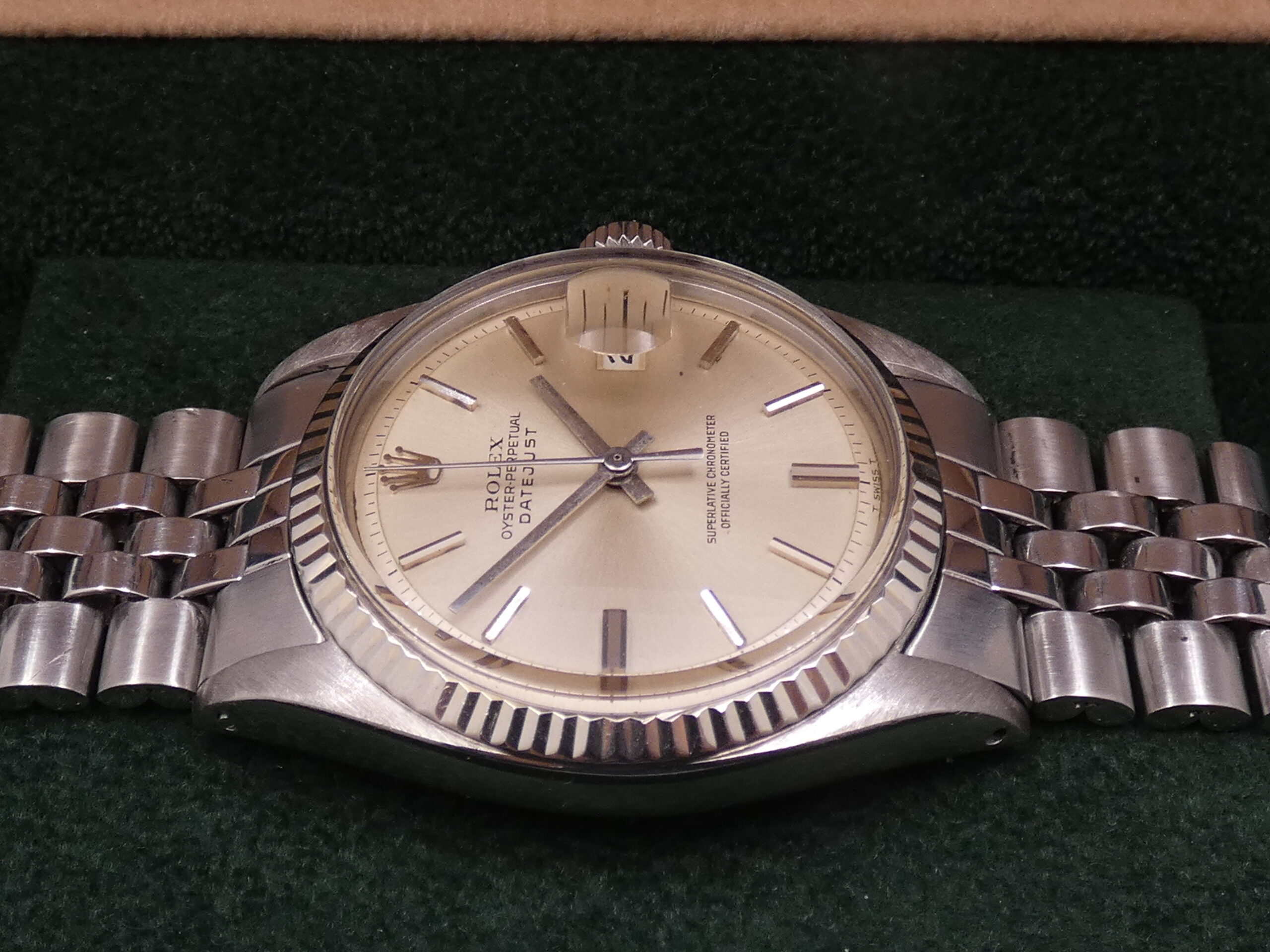 Rolex Datejust 36 1601 Ghiera Oro Bianco18Kt Anno1971 Bracciale Jubilee Automatico Acciaio - immagine 9