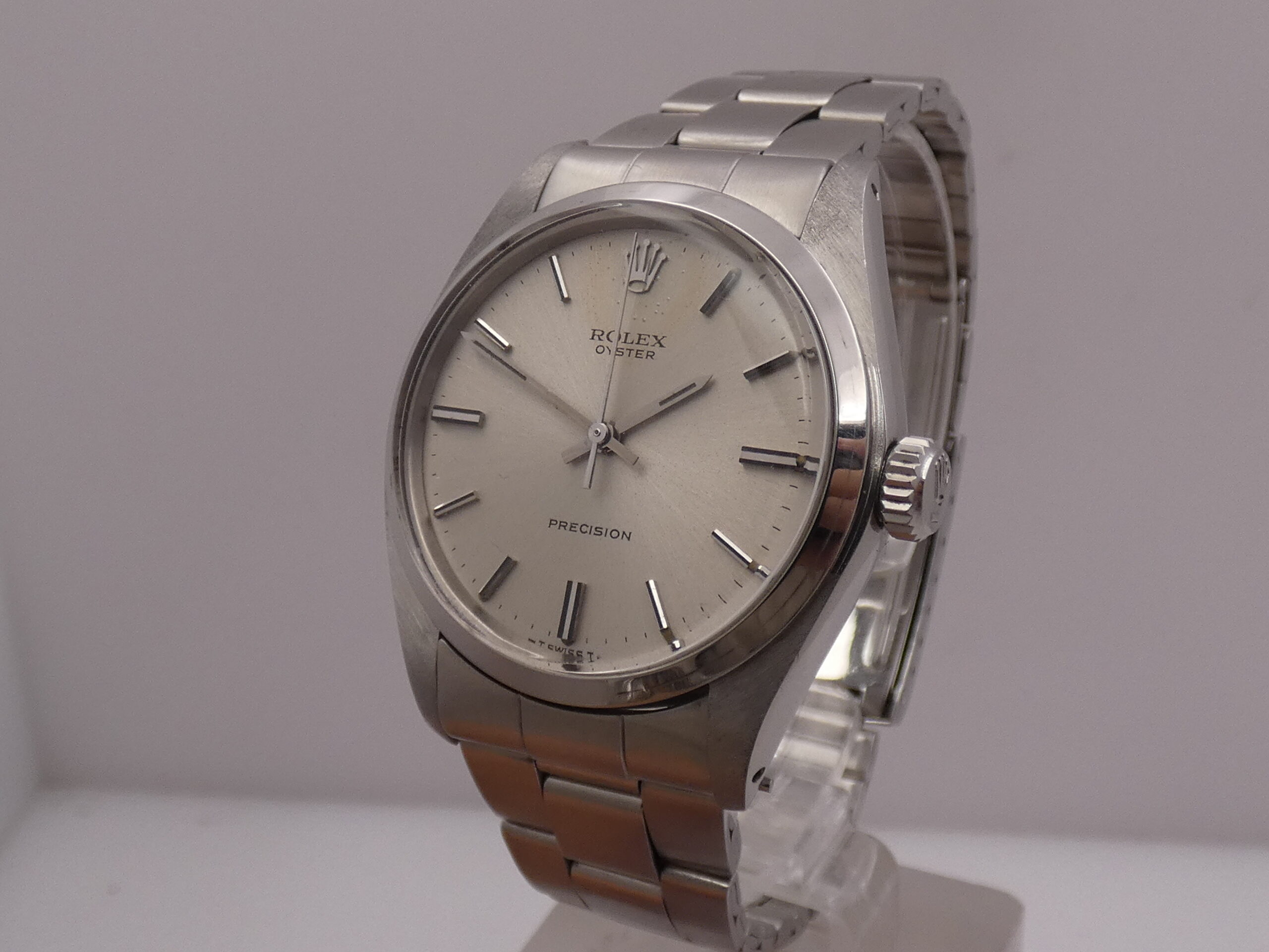 Rolex Oyster Precision 6426 Carica Manuale ANNO 1974 Argentè Soleil Dial Bracciale Oyster Vintage - immagine 9