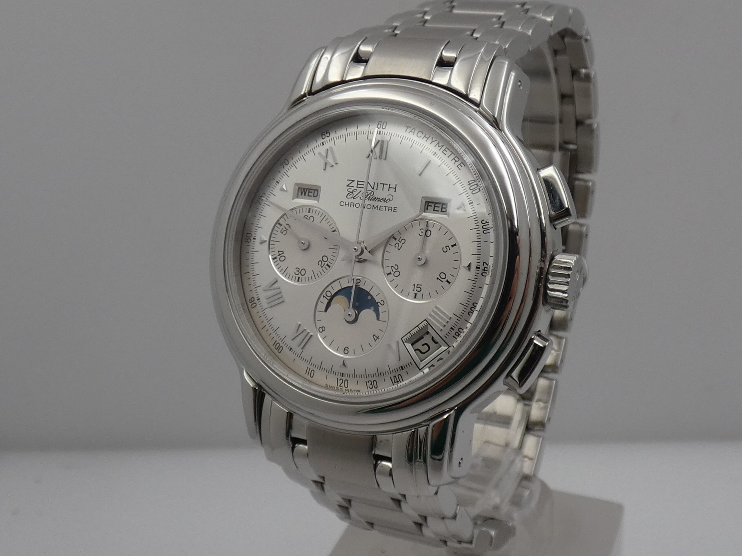 Zenith El Primero Chronomaster Triple Date Moonphases TOP CONDITION Automatico Acciaio BRACCIALATO 02.0240.410 - immagine 9