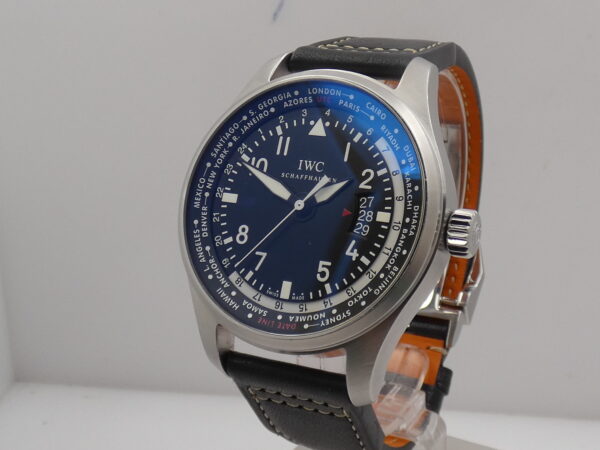 IWC Pilot Worldtimer IW3262 BOX&PAPERS Cinturino Santoni Automatico Acciaio Anni 2012 - 2016