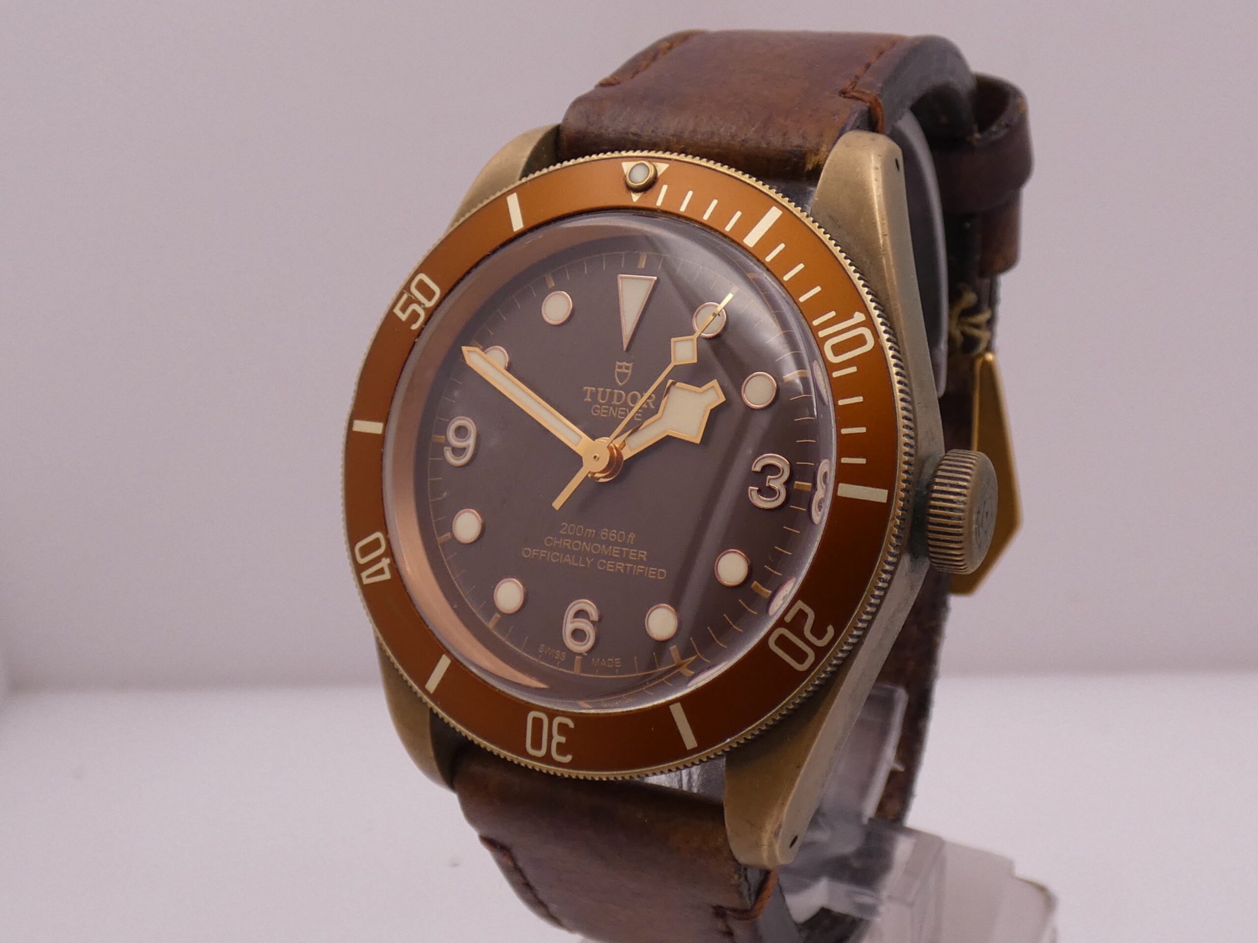 Tudor Heritage Black Bay Bronze 79250BM With BOX Three Straps Automatic Chronometer Brown Dial - immagine 9