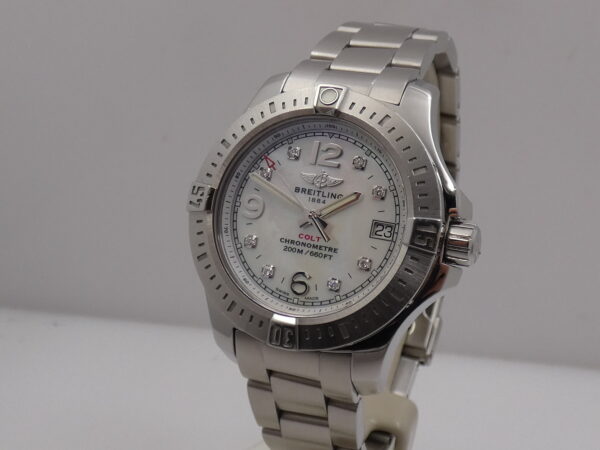 Breitling Colt Lady 33mm A77388 M.O.P. & DIAMONDS DIAL BOX&PAPERS Anno 2017 Acciaio Braccialato