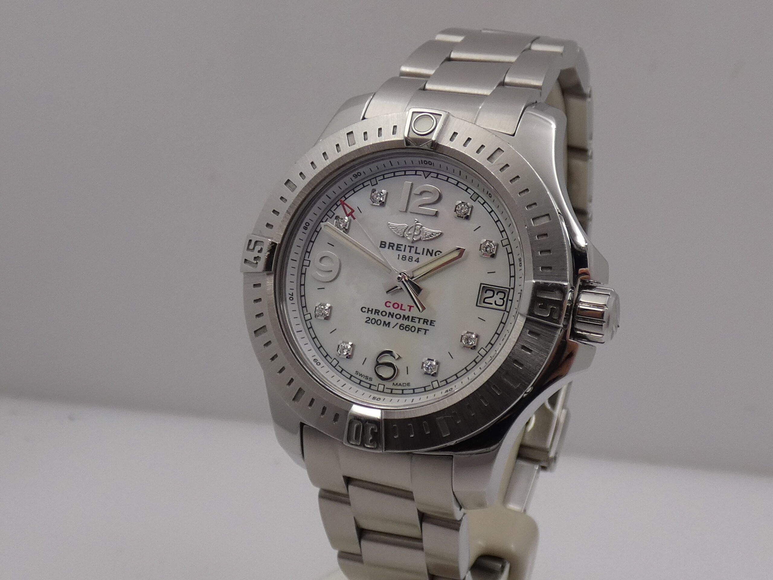 Breitling Colt Lady 33mm A77388 M.O.P. & DIAMONDS DIAL BOX&PAPERS Anno 2017 Acciaio Braccialato - immagine 9