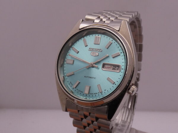 Seiko 5 Sports Day-Date Vintage ICE BLUE DIAL With BOX Anni 70's Automatico Acciaio Jubilee