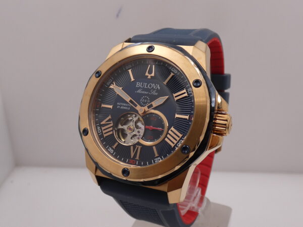 Bulova Marine Star 98A227 Rose G.F. Open Heart Automatico Acciaio