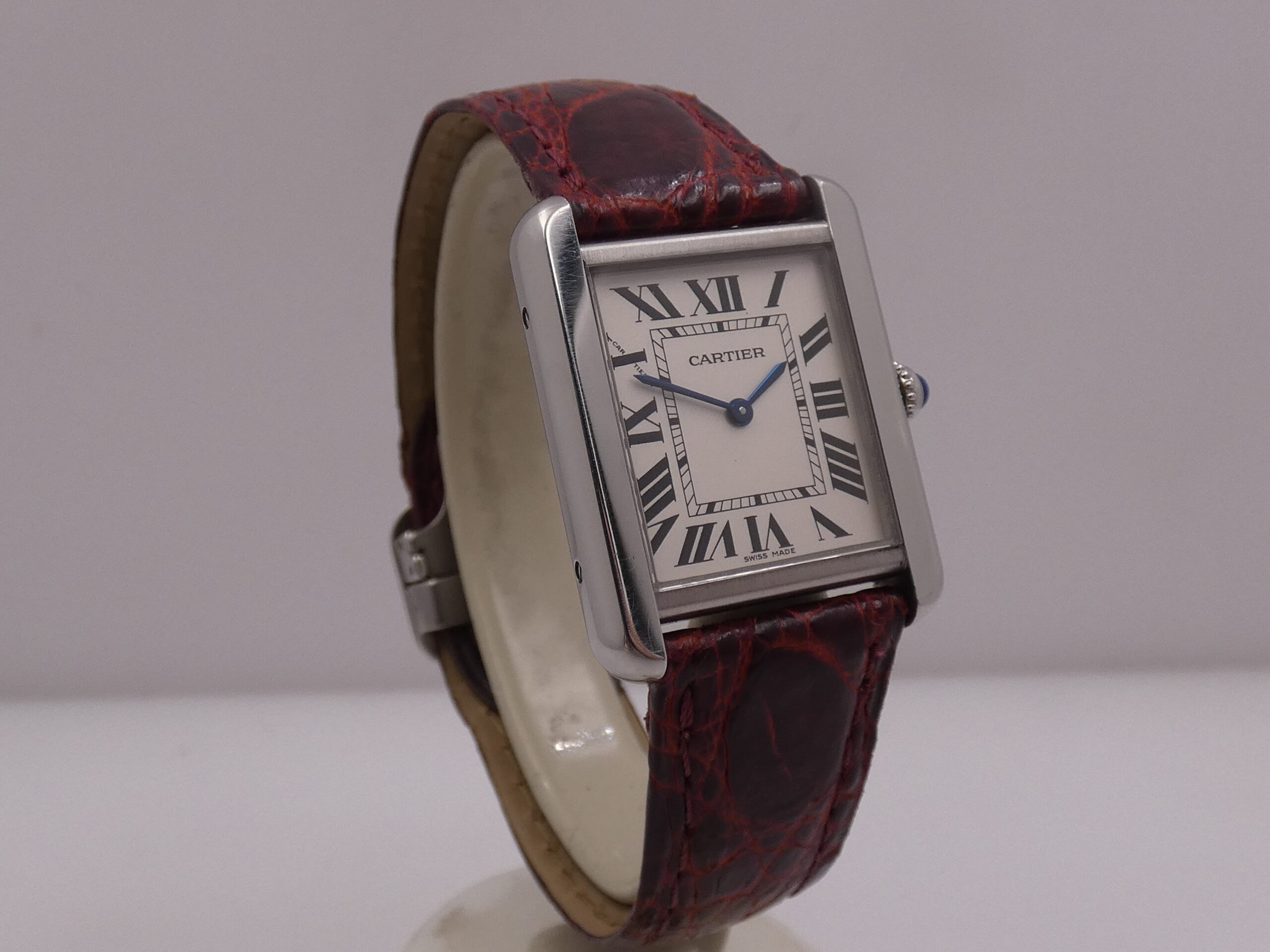 Cartier Tank Solo 3170 - W5200005 For Ladies Cinturino Originale In Pelle Acciaio - immagine 9
