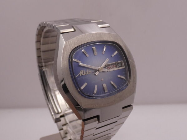 Mido Multi Star TV Screen 1879 Automatico Day-Date Blue Degradè Dial ANNI 70's