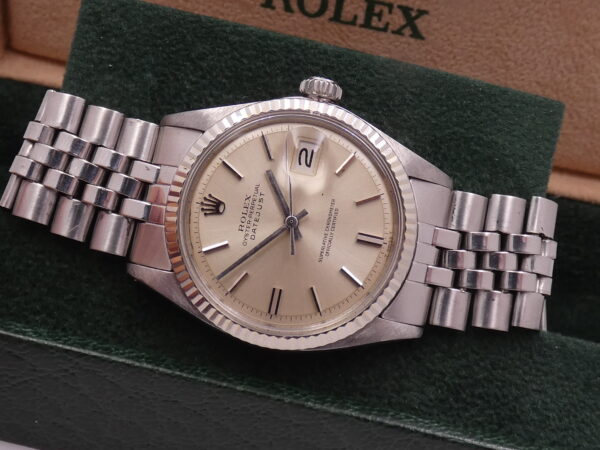 Rolex Datejust 36 1601 Ghiera Oro Bianco18Kt Anno1971 Bracciale Jubilee Automatico Acciaio