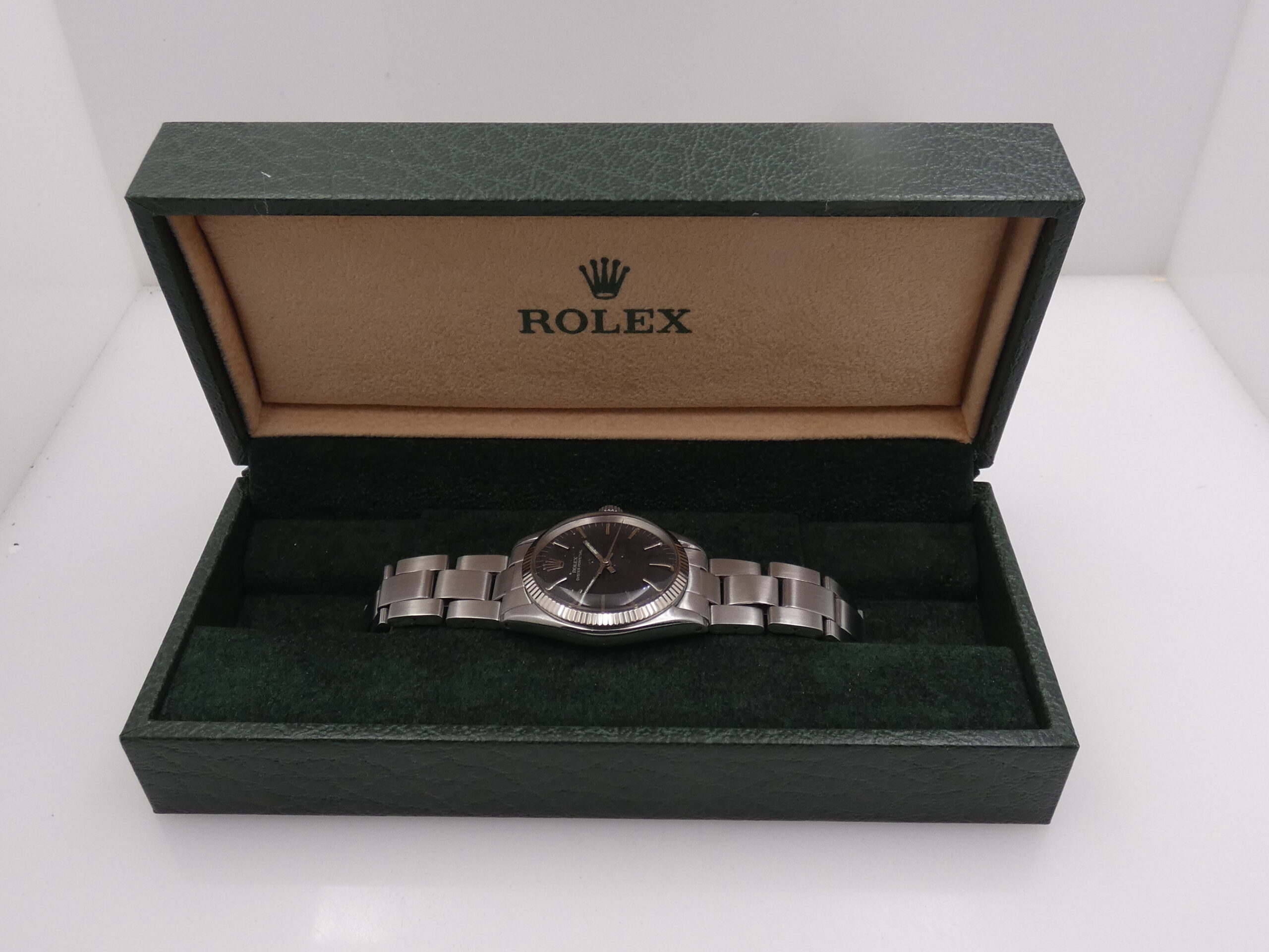 Rolex Oyster Perpetual 31 MID-SIZE 6548 Ghiera Oro Bianco 18Kt ANNO 1964 Automatico Bracciale Oyster for Ladies Rotore a Farfalla Acciaio - immagine 10