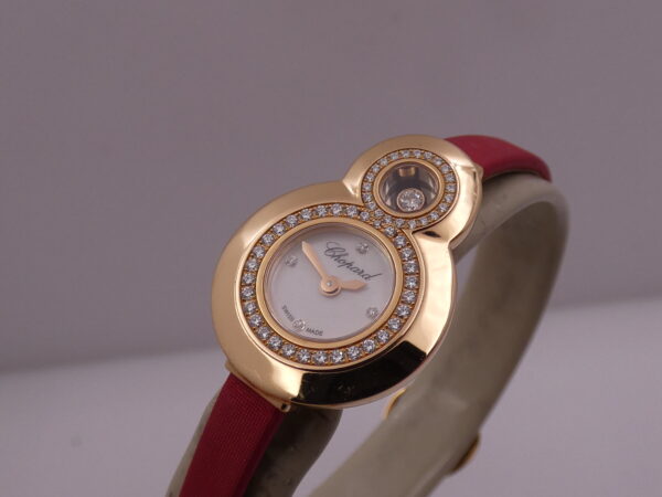 Chopard Happy Diamonds Double Circle MOP DIAL 18Kt Rose Gold FULL SET Factory Diamonds 204412-5001 Wonderful Watch For Ladies
