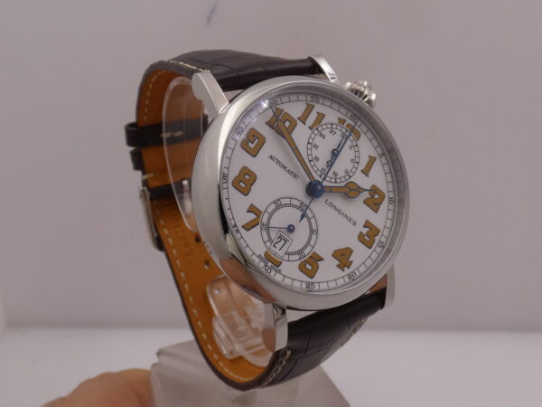 Cronografo Monopusher Longines Avigation Type A-7 1935 BOX PAPERS & TAG PRICE Anno 2020 Automatico L2.812.4 LIKE NEW 40° Rotated Dial Acciaio