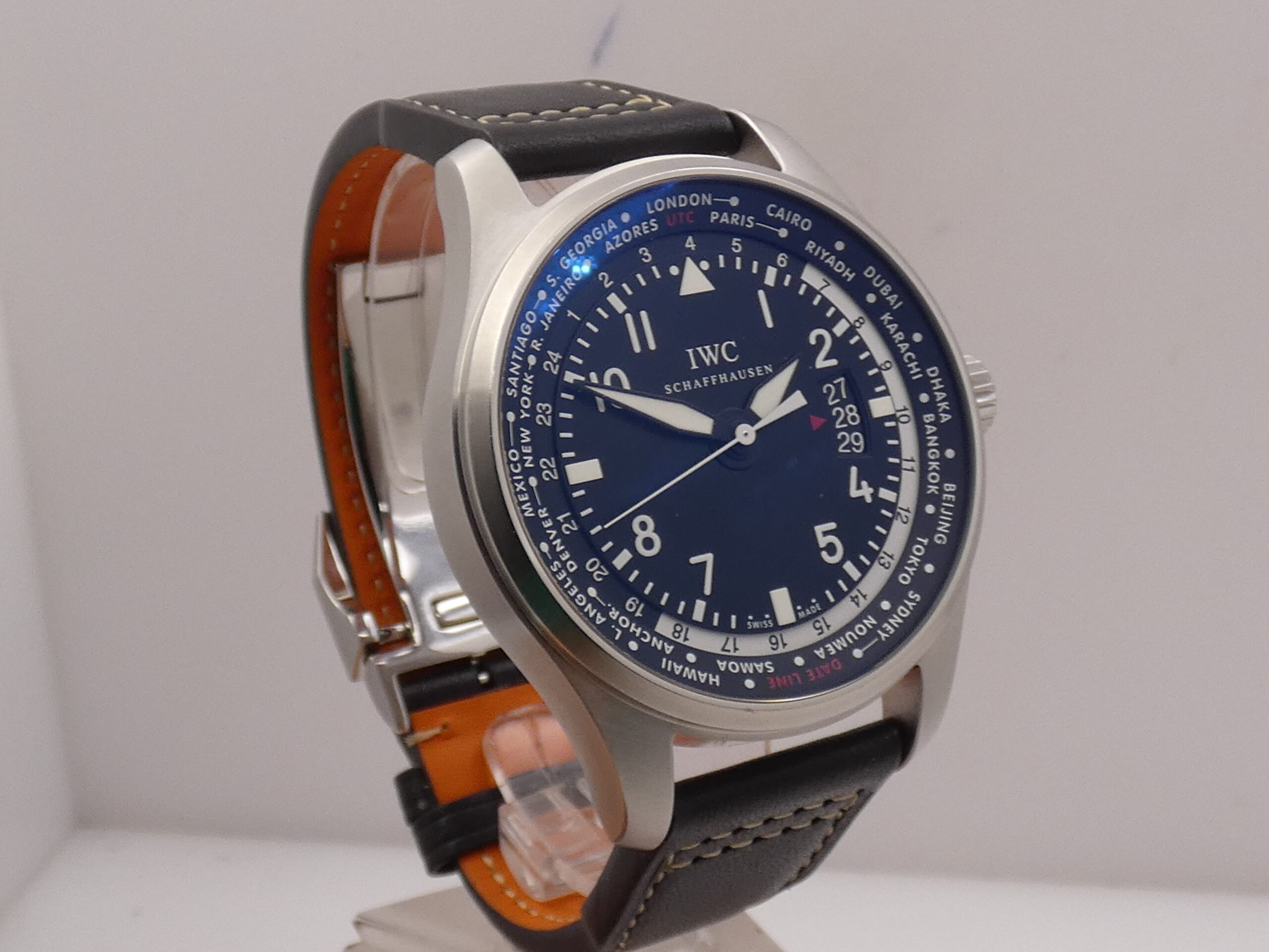 IWC Pilot Worldtimer IW3262 BOX&PAPERS Cinturino Santoni Automatico Acciaio Anni 2012 - 2016 - immagine 10