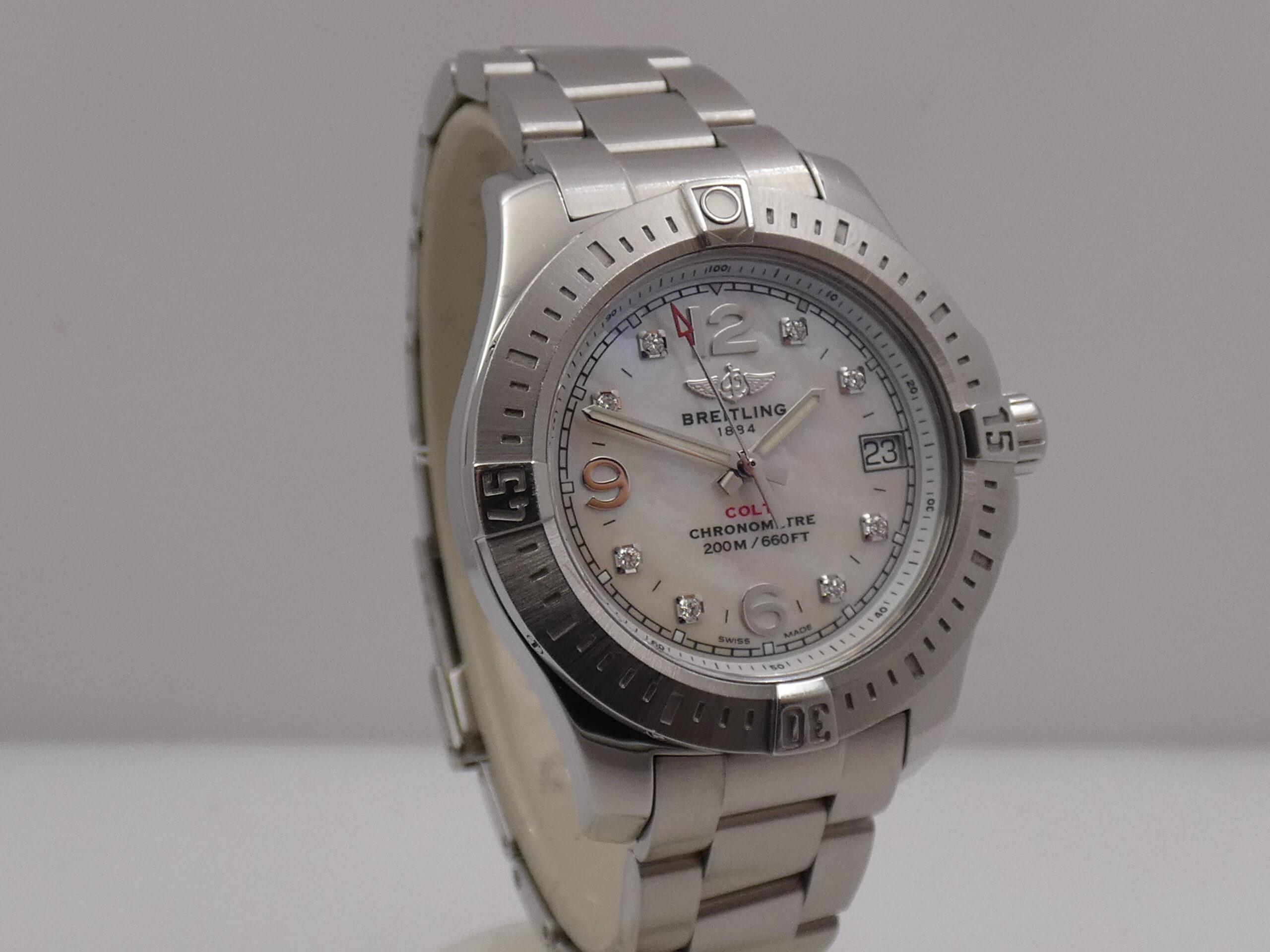 Breitling Colt Lady 33mm A77388 M.O.P. & DIAMONDS DIAL BOX&PAPERS Anno 2017 Acciaio Braccialato - immagine 10