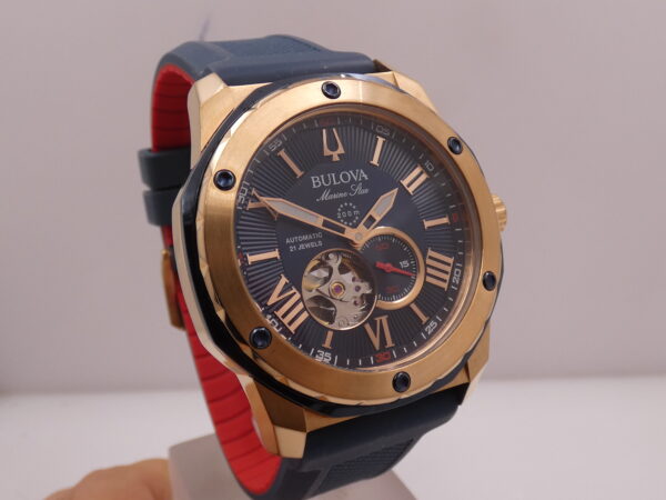 Bulova Marine Star 98A227 Rose G.F. Open Heart Automatico Acciaio